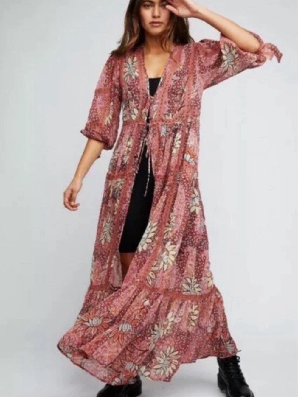 Free People Intimately Floral Print Duster - Charlotte Rose Combo